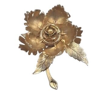 Warner Vintage Flower Rose Brooch Pin Articulated Day & Night Mechanical Pin